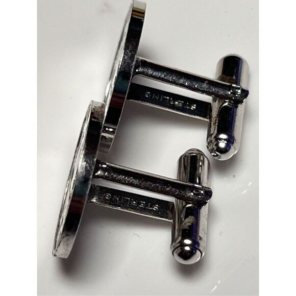 Vintage Sagittarius Sterling Silver Round Circle Cuff Links December Birthday - Picture 8 of 8